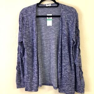 Self Esteem Open Front Stretch Cardigan Lightweight Large Marbled Purple Soft